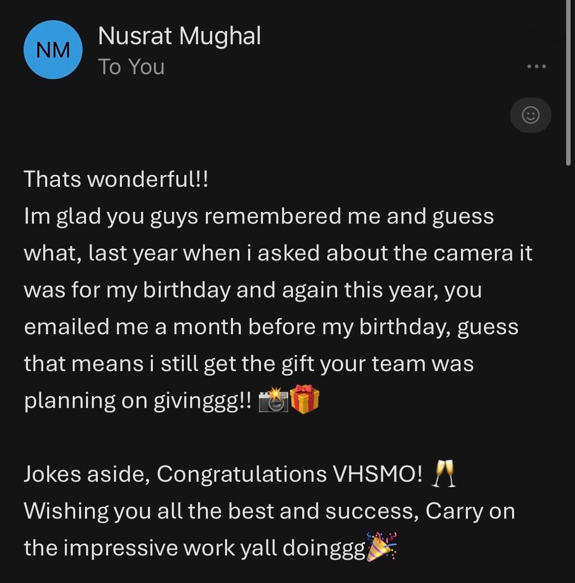 A message from the VHSMO community